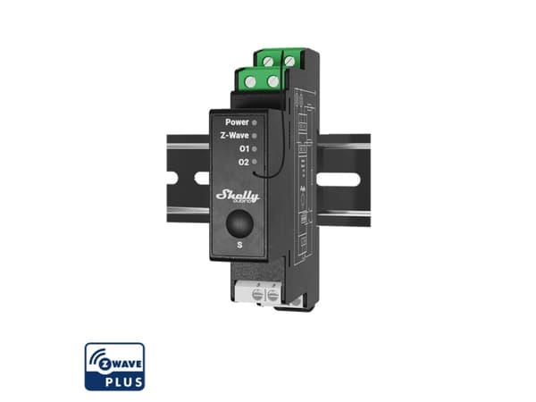 Shelly Qubino Wave Pro 2PM?, Smart relä, Svart, Plast, 25 mW, 40 m, 2 kanaler