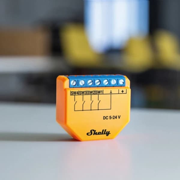Shelly Plus i4 DC ohjainlaite Wi-Fi-verkkoon