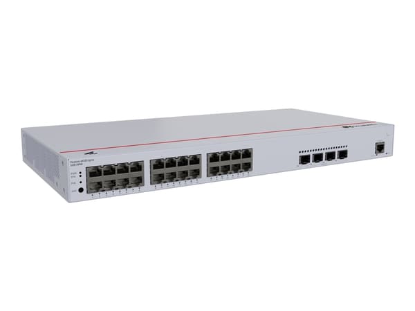 Huawei eKitEngine S220 Series S220-24P4X - Switch - Styrt - 24 x 10/100/1000 (PoE+) + 4 x 10Gb Ethernet SFP+ - front til side luftstrøm - rackmonterb Grå
