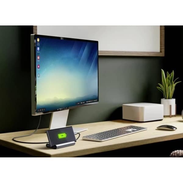 USB 3.0-hub - Hama - 7 portar - Snabbladdning - Ultra HD 4K - Grå aluminium