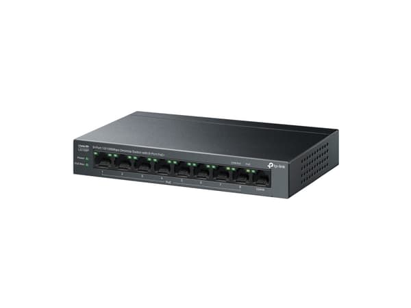 TP-Link LiteWave LS109P, Ohanterad, Fast Ethernet (10/100), Strömförsörjning via Ethernet (PoE) stöd, Monteringsbar på väggen