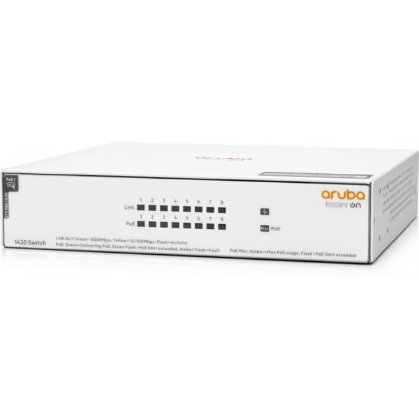 HPE Aruba Instant On 1430 8G Class4 PoE 64W - 8-port switch (R8R46A)
