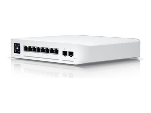 Ubiquiti UniFi Switch Pro 8 PoE - Switch - L3 - Administrerad - 2 x 10/100/1000 (PoE++) + 2 x 10Gb Ethernet SFP+ + 6 x 10/100/1000 (PoE+) - väggmonte
