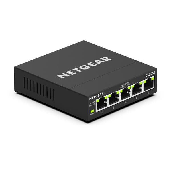 Ethernet-switch - NETGEAR - GS305E - 5 Gigabit Metal RJ45-portar - Hanterbar