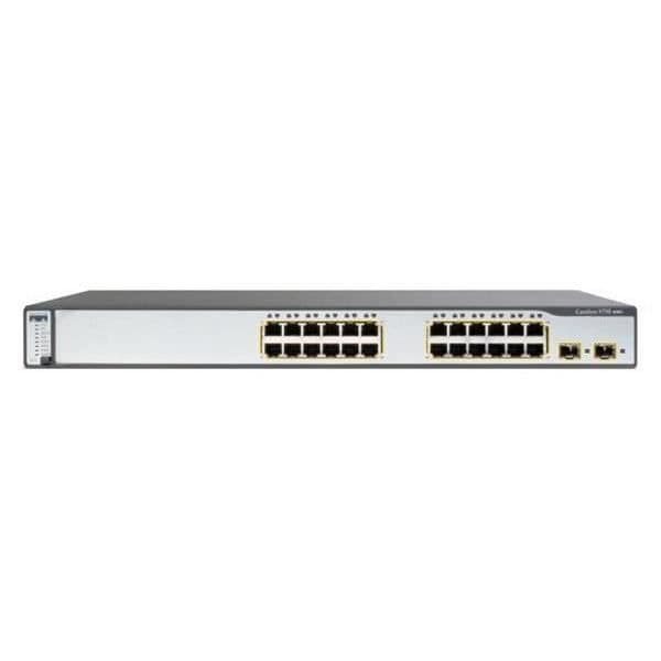 Switch - CISCO - WS-C3750-24TS-E - 24 portar - Stackwise-teknik - Gigabit Ethernet- USED