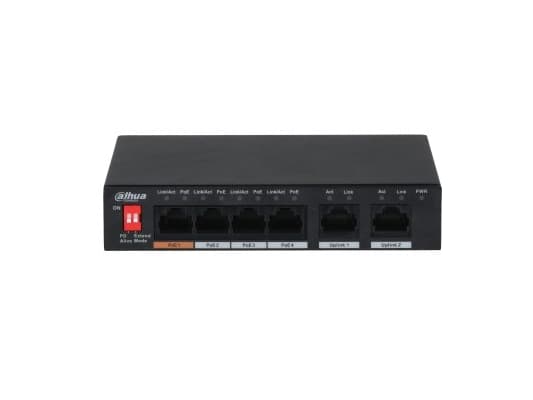 Dahua Technology PFS3006-4ET-60, Hallitsematon, L2, Fast Ethernet (10/100), Power over Ethernet -tuki, Seinäkiinnitteinen
