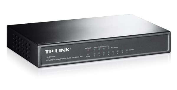 TP-LINK TL-SF1008P Switch PoE 8x10/100Mbps (4xPoE) Sort