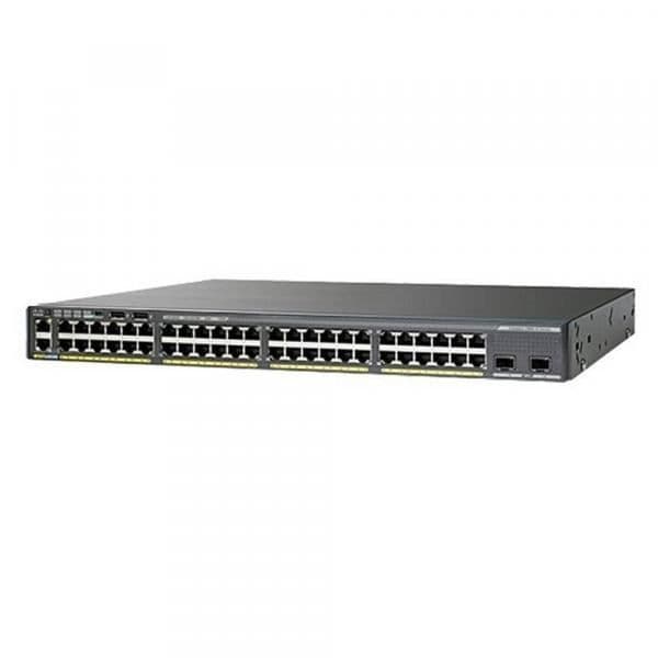 Switch - CISCO - WS-C2960XR-48FPS-I - 48 portar Gigabit Ethernet - Hanterad - L2- USED Svart
