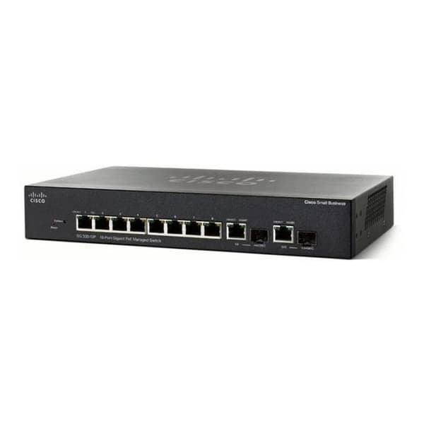 Cisco SG355-10P, Managed Network Switch, L3, Gigabit Ethernet (10-100-1000), Ethernet-anslutning- USED
