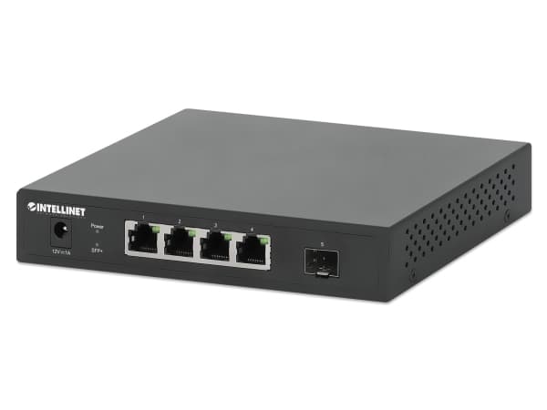 Intellinet 562058, Uhåndtert, 2.5G Ethernet (100/1000/2500), Full tosidig, Kan monteres på vegg Sort