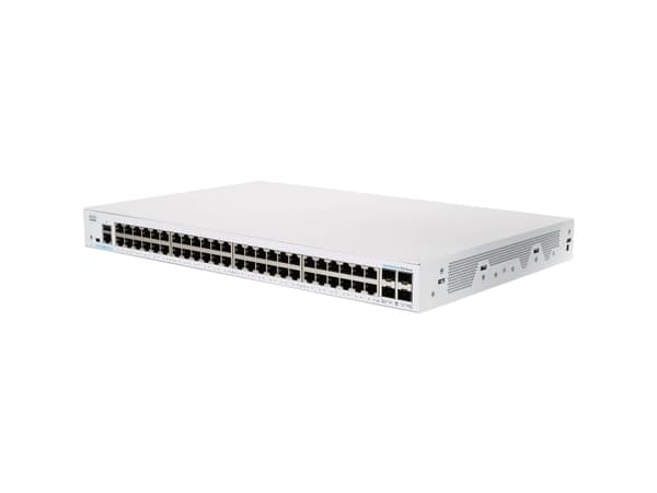Cisco Business 250 Series CBS250-48T-4G - Switch - L3 - smart - 48 x 10/100/1000 + 4 x Gigabit SFP - rackmonterbar - gjenfabrikert Grå
