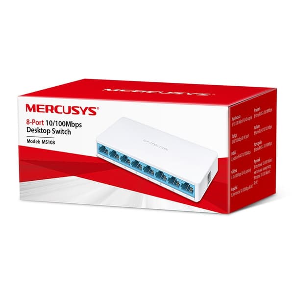 Mercusys | Skift | MS108 | Uadministreret | Desktop | 10/100 Mbps (RJ-45) porte antal 8 | 1 Gbps (RJ-45) porte antal | SFP Lt