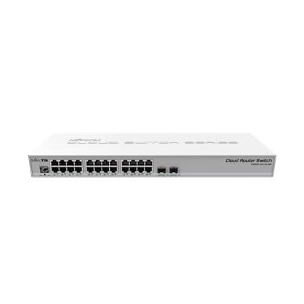 MikroTik | Cloud Router Switch CRS326-24G-2S+RM | Hanterade L3 | Rackmonterbar | 1 Gbps (RJ-45) portkvantitet 24 | SFP+ portar qua Grå