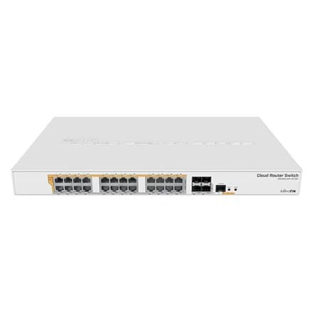 MikroTik | CRS328-24P-4S+RM Gigabit Ethernet POE/POE+ router/switch | 12 måned(er) | PoE/Poe+ porte mængde 24 | Strømforsyning til dig Hvid