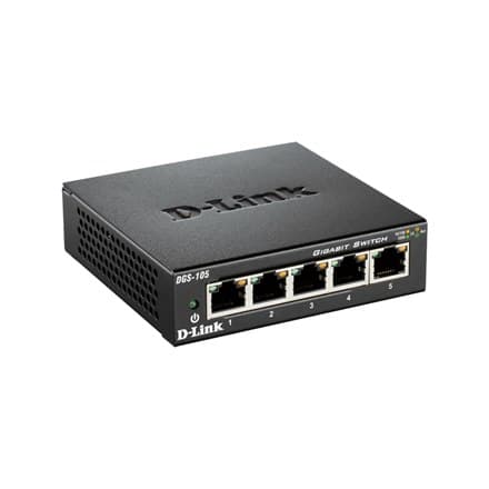 D-Link | Ethernet-switch | DGS-105/E | Ohanterad | Desktop | 10/100 Mbps (RJ-45) portar kvantitet | 1 Gbps (RJ-45) portkvantitet