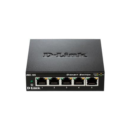 D-Link | Ethernet-switch | DGS-105/E | Ohanterad | Desktop | 10/100 Mbps (RJ-45) portar kvantitet | 1 Gbps (RJ-45) portkvantitet