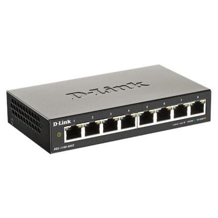 D-Link | Älykäs Gigabit Ethernet -kytkin | DGS-1100-08V2 | Hallittu | Työpöytä | 1 Gbps (RJ-45) porttien määrä | SFP-porttien määrä