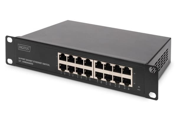 Digitus | 16-porttinen Gigabit Ethernet -kytkin | DN-80115 | Hallitsematon | Telineeseen asennettava | 10/100 Mbps (RJ-45) porttien määrä | 1 Gbps (