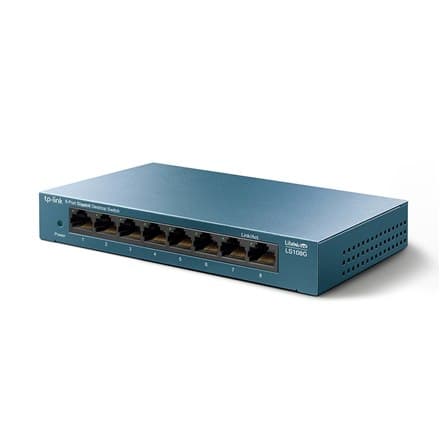 TP-LINK | 8-ports 10/100/1000 Mbps Desktop Network Switch | LS108G | Uadministreret | Desktop | 1 Gbps (RJ-45) porte antal | SFP Lt
