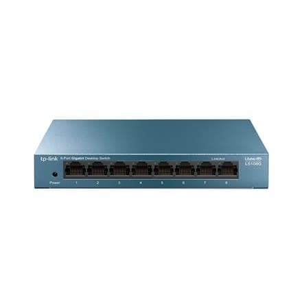 TP-LINK | 8-ports 10/100/1000 Mbps Desktop Network Switch | LS108G | Uadministreret | Desktop | 1 Gbps (RJ-45) porte antal | SFP Lt