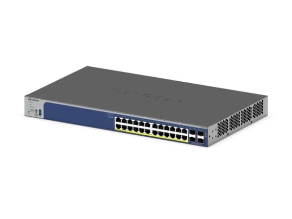 NETGEAR Smart GS728TXP - V3 - switch - L3 Lite - smart - 24 x 10/100/1000 (PoE+) + 4 x SFP+ - stasjonær, rackmonterbar - PoE+ (190 W)
