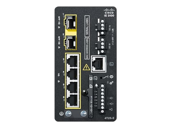 Cisco Catalyst IE3100 Rugged Series - Network Essentials - switch - Administrerad - 4 x 10/100/1000 + 2 x Gigabit SFP - DIN-skenmonterbar Svart
