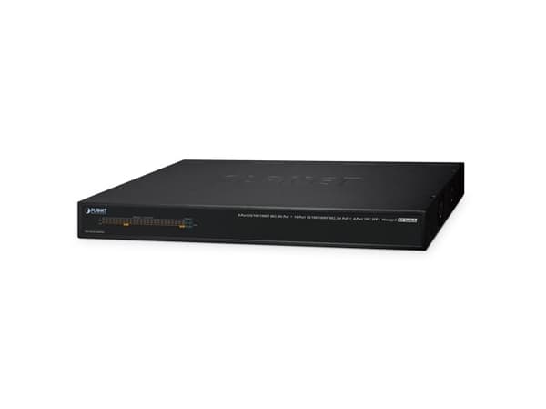 PLANET AVS-4210-24HP4X, Håndtert, L2/L4, 10G Ethernet (100/1000/10000), Strøm over Ethernet (PoE), Rack-montering, 1U Sort