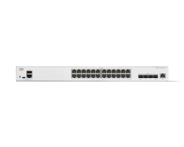 Cisco Catalyst 1300-24XT - Switch - L3 - smart - 24 x 10 Gigabit Ethernet + 4 x combo 10 Gigabit SFP+/RJ-45 - rackmonterbar