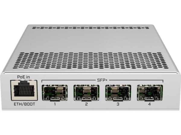 MikroTik CRS305-1G-4S+IN - Switch - 4 x SFP+ + 1 x 10/100/1000 (PoE) - stasjonær - PoE+ - DC-strøm