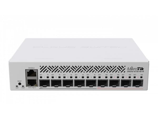 MikroTik CRS310-1G-5S-4S+IN - Switch - L3 - 5 x Gigabit SFP + 4 x 10 Gigabit SFP+ + 1 x 10/100/1000 - skrivbordsmodell, rackmonterbar - PoE+ - Likstr