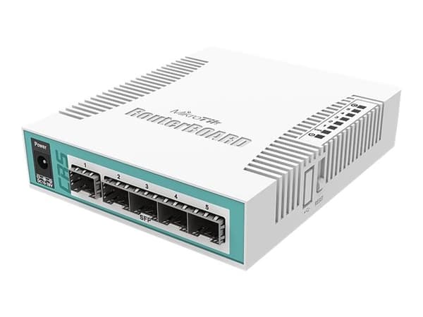 MikroTik RouterBOARD Cloud Router Switch CRS106-1C-5S - Switch - smart - 5 x Gigabit SFP + 1 x kombo-Gigabit SFP - stasjonær - PoE Hvit
