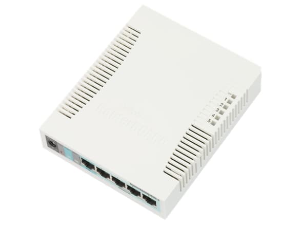 MikroTik RB260GS - Switch - Administrerad - 1 x 10/100/1000 (PoE) + 4 x 10/100/1000 + 1 x SFP - skrivbordsmodell