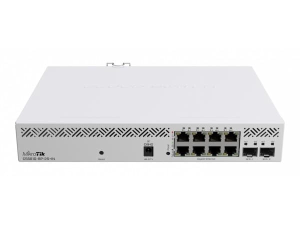 MikroTik CSS610-8P-2S+IN - Kytkin - smart - 8 x 10/100/1000 + 2 x 10 Gigabit SFP+ - pöytäkone, telineeseen asennettava - PoE+ (140 W)