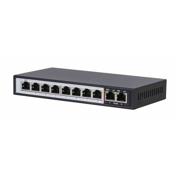 Extralink CERES | Skift PoE | 8x 100 Mb/s PoE/PoE+, 2x RJ45 Uplink 100 Mb/s, 96W