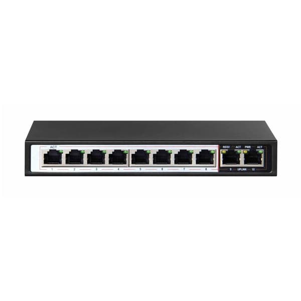 Extralink CERES | Skift PoE | 8x 100 Mb/s PoE/PoE+, 2x RJ45 Uplink 100 Mb/s, 96W
