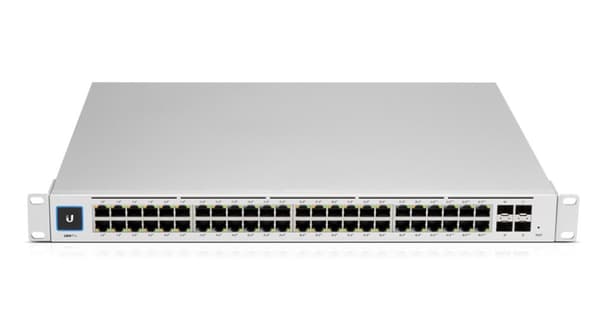 Ubiquiti USW-PRO-48-POE | Skift | UniFi, 40x RJ45 1000Mb/s PoE+, 8x RJ45 1000Mb/s PoE++, 4x SFP+, 600W Sølv