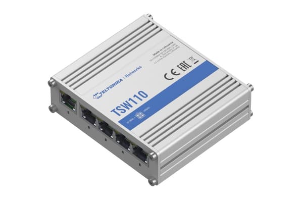Teltonika TSW110 | Kytkin | 5x RJ45 1000 Mb/s, L2 Sininen, Harmaa