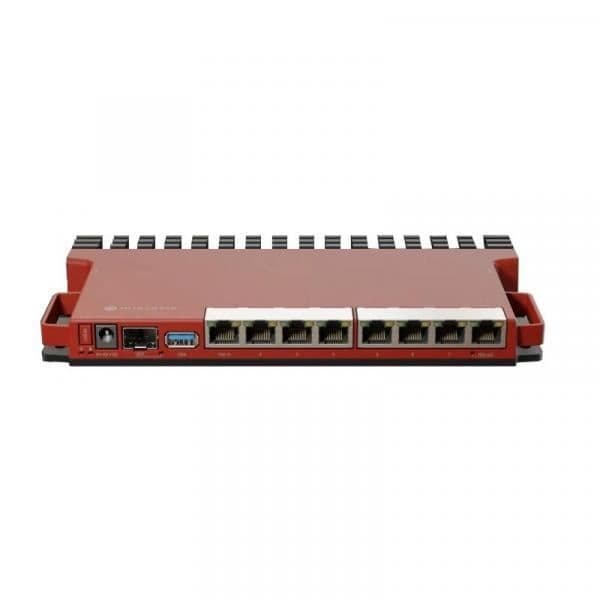 Märke Microtik Modell L009UiGS-RM Processor Dual-core IPQ-5018 800 MHz ARM 64-bitarsportar - 8 1G Ethernet-portar - 1 x 1G SFP - 1 Röd