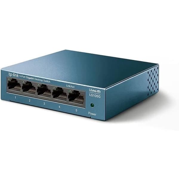 Tp Link nätverksswitch 5-ports skrivbordsswitch 10/100/1000 Mbps Blå