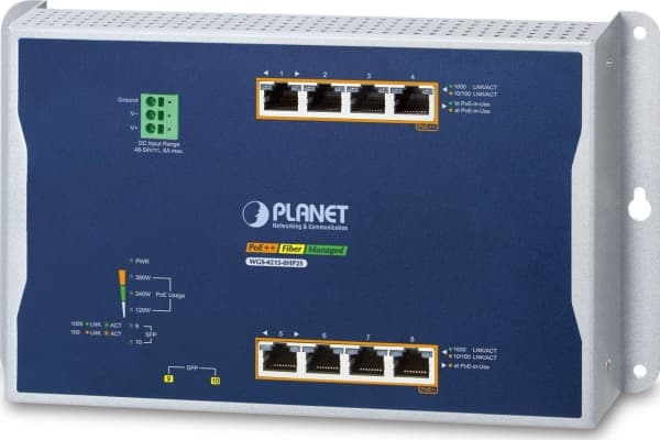 PLANET IP30, IPv6/IPv4, 4-Port, hanterad, L2/L2+, Gigabit Ethernet (10/100/1000), Full duplex, Strömförsörjning via Ethernet (PoE) stöd, Monteringsba