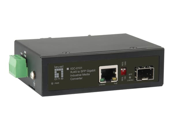 LevelOne IGC-0101 - Medieomformer - 1GbE - 10Base-T, 100Base-TX, 1000Base-T, 1000Base-X - RJ-45 / SFP (mini-GBIC)