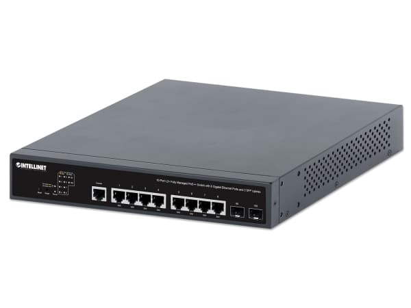 Intellinet 562003, Managed, L2+/L3, Gigabit Ethernet (10/100/1000), Power over Ethernet (PoE), Rack mounting, 1U musta