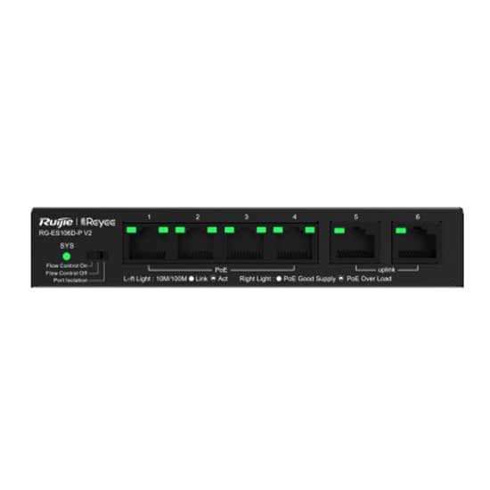 Ruijie Networks Rg-es106d-p Strömbrytare Svart