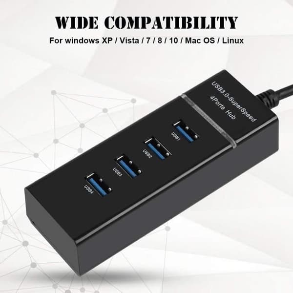 4 Port USB 3. 0 Hub Hub, 4 Port USB 3. 0 Data Hub för PC Laptop