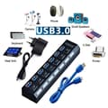 Miniatyrbild 3 av 3: USB 7 Port Adapter för PC Laptop 5G Mbps + 5V Power GOBRO