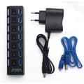 Miniatyrbild 1 av 3: USB 7 Port Adapter för PC Laptop 5G Mbps + 5V Power GOBRO