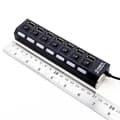Miniatyrbild 4 av 4: USB-hubb 7 portar - Noname - Svart - USB 2.0 - ON/OFF-brytare - LED-indikatorer