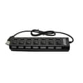 Miniatyrbild 2 av 4: USB-hubb 7 portar - Noname - Svart - USB 2.0 - ON/OFF-brytare - LED-indikatorer