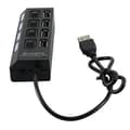 Miniatyrbild 3 av 4: 4-portars USB-hubb med ON/OFF-brytare svart