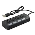 Miniatyrbild 4 av 4: 4-portars USB-hubb med ON/OFF-brytare svart